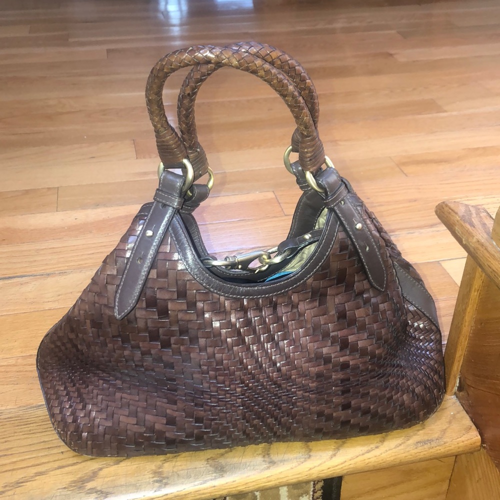 Coal haan woven leather bag some used